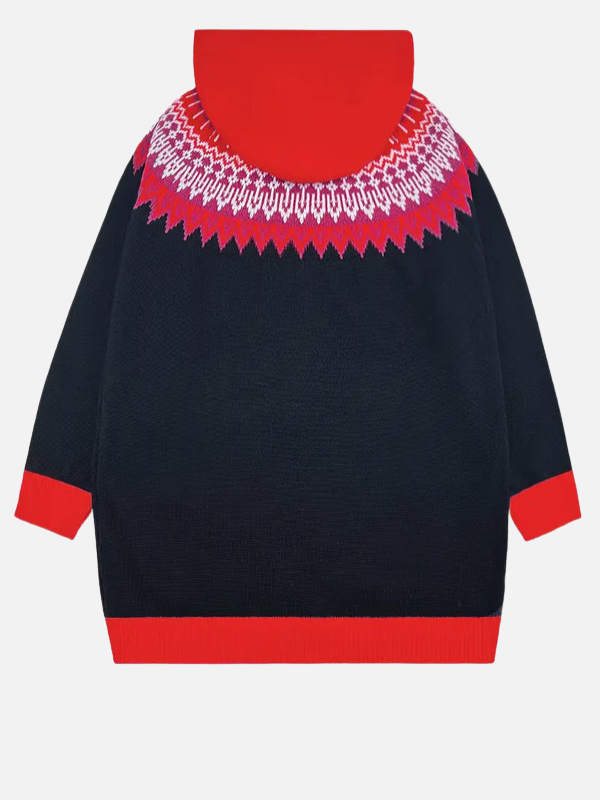 Kirsten | Gemusterter Hoodie-Cardigan im Nordischen Stil