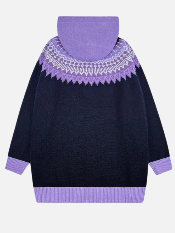 Kirsten | Gemusterter Hoodie-Cardigan im Nordischen Stil