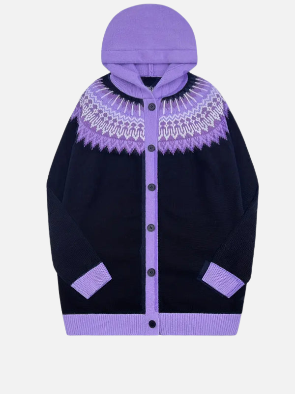 Kirsten | Gemusterter Hoodie-Cardigan im Nordischen Stil