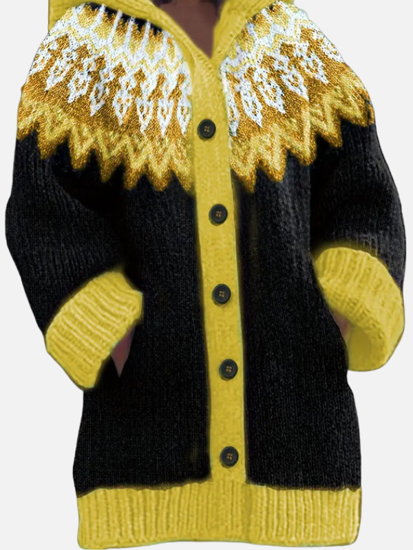 Kirsten | Gemusterter Hoodie-Cardigan im Nordischen Stil