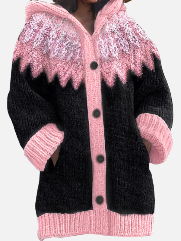 Kirsten | Gemusterter Hoodie-Cardigan im Nordischen Stil