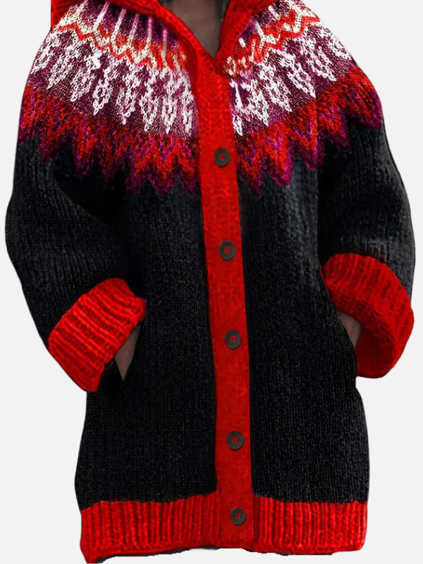 Kirsten | Gemusterter Hoodie-Cardigan im Nordischen Stil
