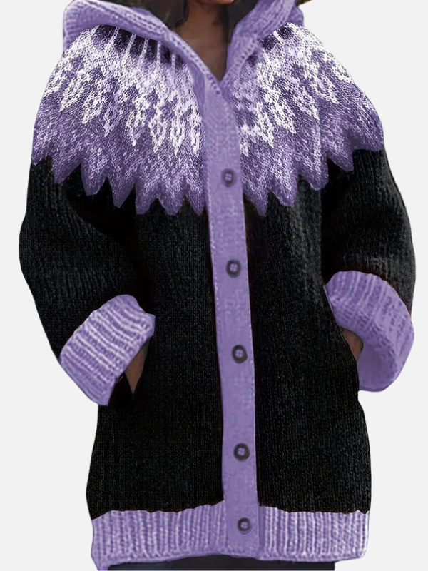 Kirsten | Gemusterter Hoodie-Cardigan im Nordischen Stil