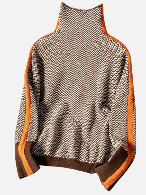 Susanne | Gemusterter Rollkragenpullover aus Strick