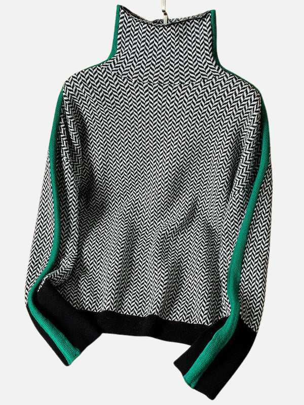 Susanne | Gemusterter Rollkragenpullover aus Strick