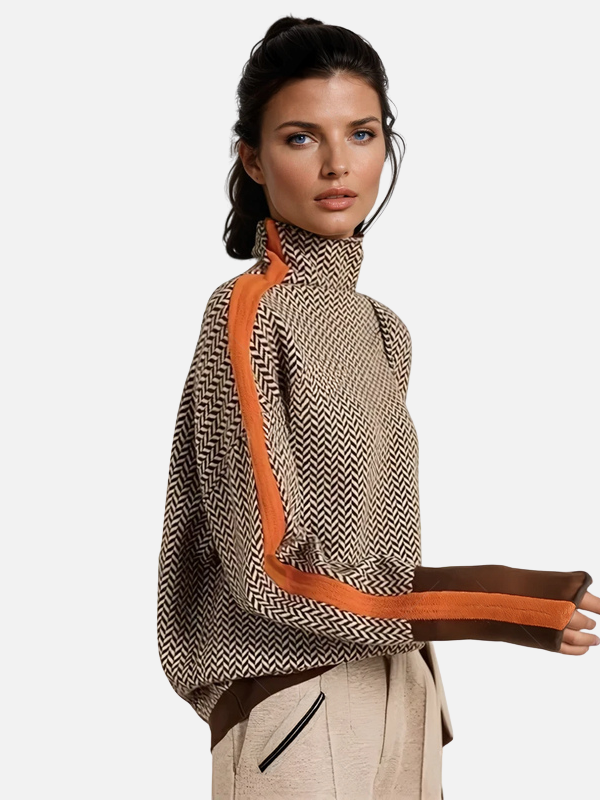 Susanne | Gemusterter Rollkragenpullover aus Strick