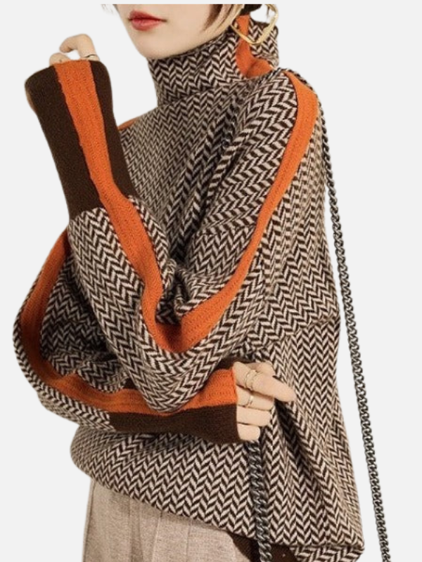 Susanne | Gemusterter Rollkragenpullover aus Strick
