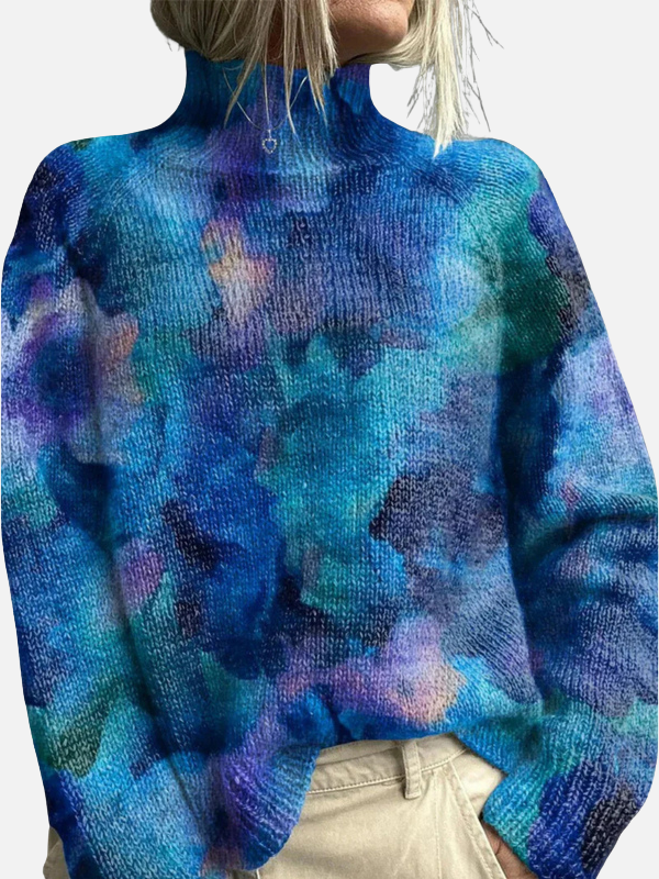 Anna | Gemusterter Rollkragenpullover mit Waldmotiv