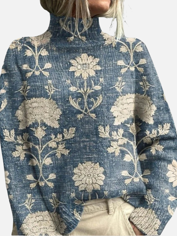 Anna | Gemusterter Rollkragenpullover mit Waldmotiv