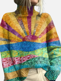 Camilla | Gemusterter Strickpullover mit Rollkragen