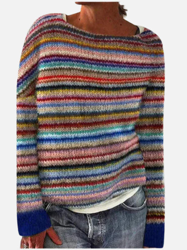 Lene | Gemusterter Strickpullover mit Passe
