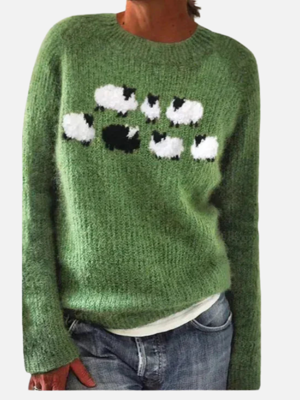 Lene | Gemusterter Strickpullover mit Passe