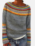 Susanne | Gemusterter Strickpullover mit Rundhalsausschnitt