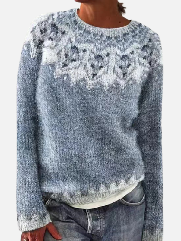 Susanne | Gemusterter Strickpullover mit Rundhalsausschnitt