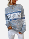 Maria | Gemusterter Strickpullover mit Schneeflocken