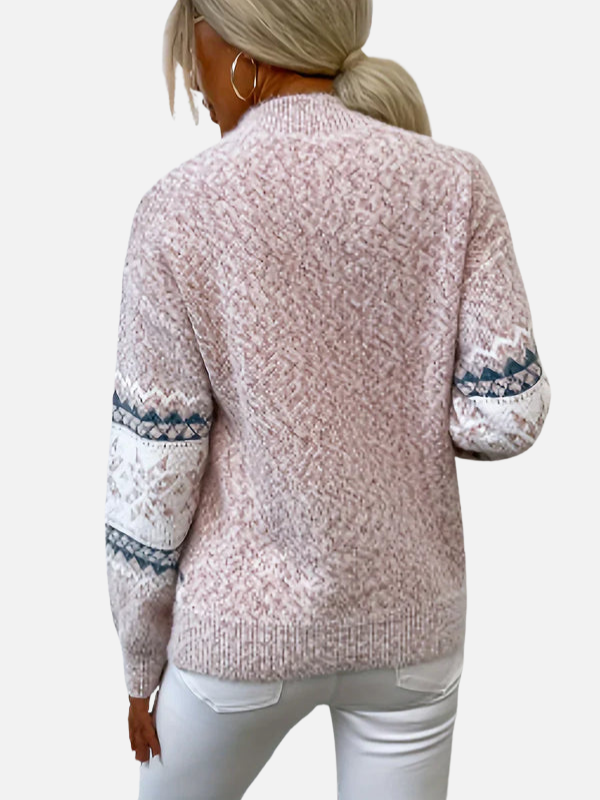 Maria | Gemusterter Strickpullover mit Schneeflocken