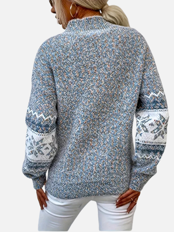 Maria | Gemusterter Strickpullover mit Schneeflocken