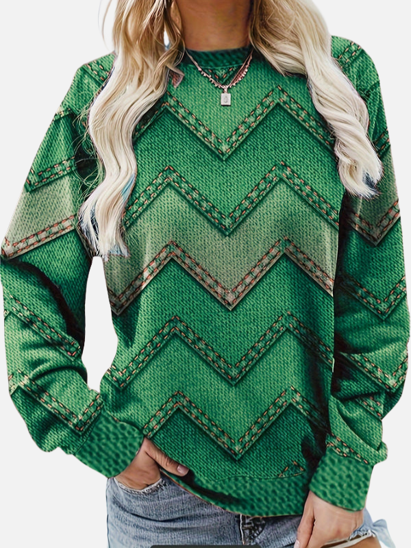 Pia | Gemustertes Sweatshirt mit Zickzack
