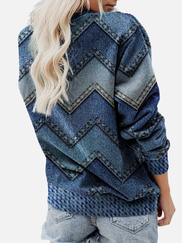 Pia | Gemustertes Sweatshirt mit Zickzack