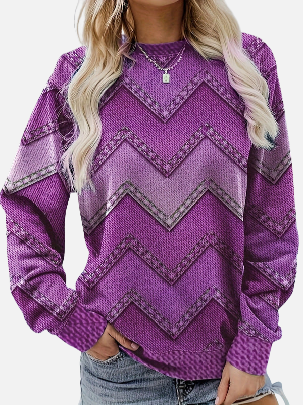 Pia | Gemustertes Sweatshirt mit Zickzack