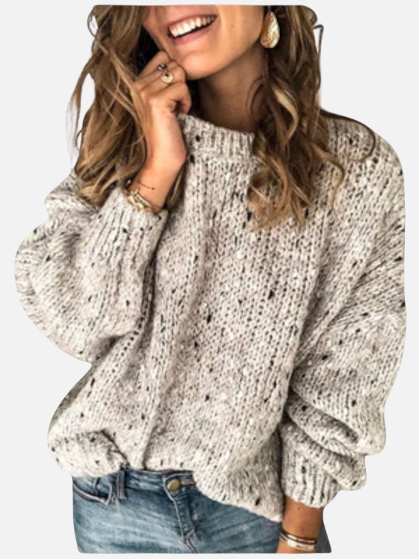 Marianne | Meliert Grobstrick Pullover mit Rundhals