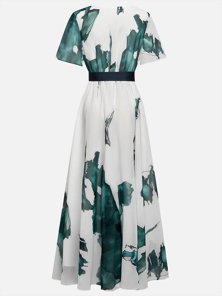 Nayla™ | Langes Kleid mit Aquarellmuster