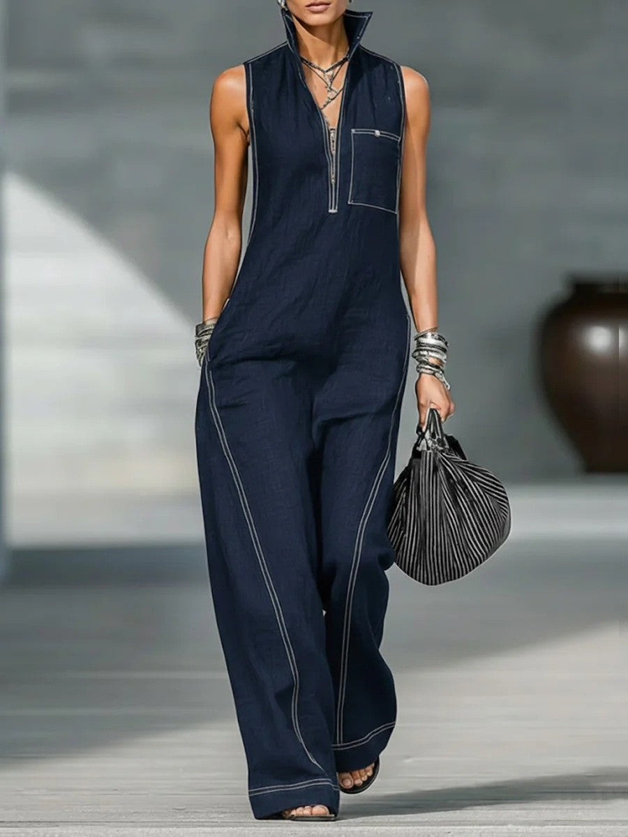 Jamie | Minimalistischer ärmelloser Relaxed Jumpsuit