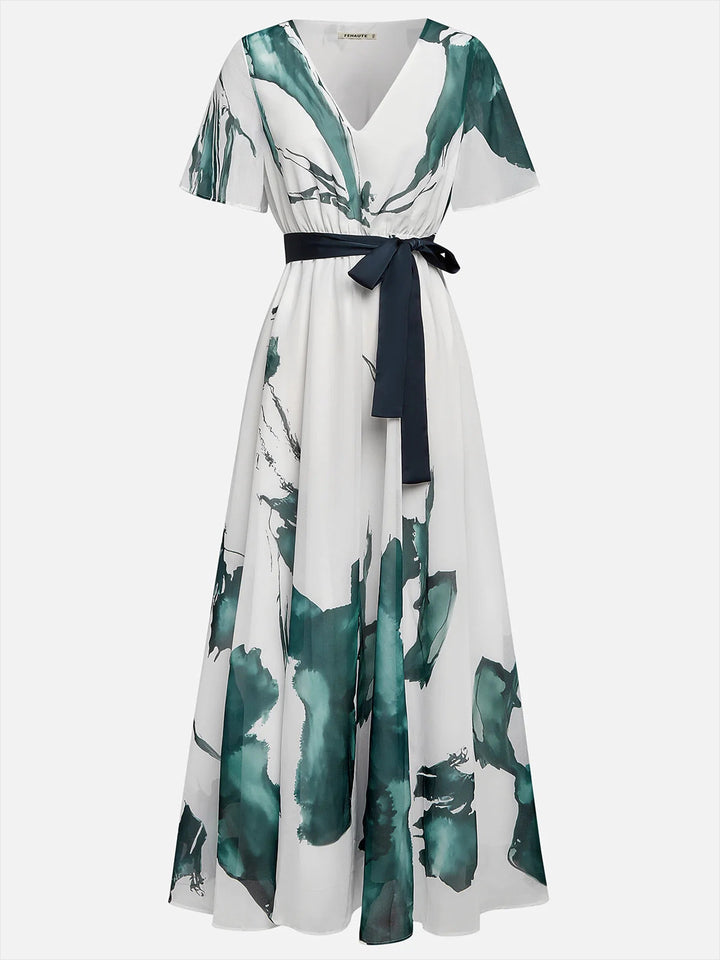 Nayla™ | Langes Kleid mit Aquarellmuster