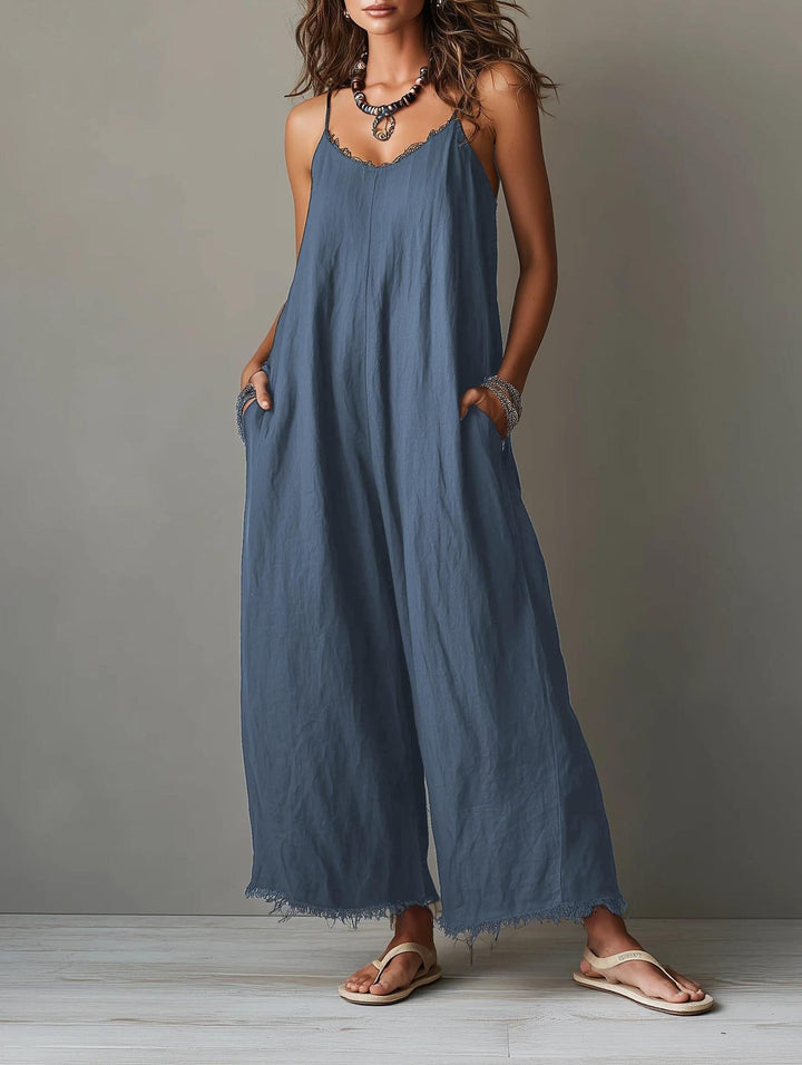 Pascale | Minimalistische Leinen-Latzhose für Frauen