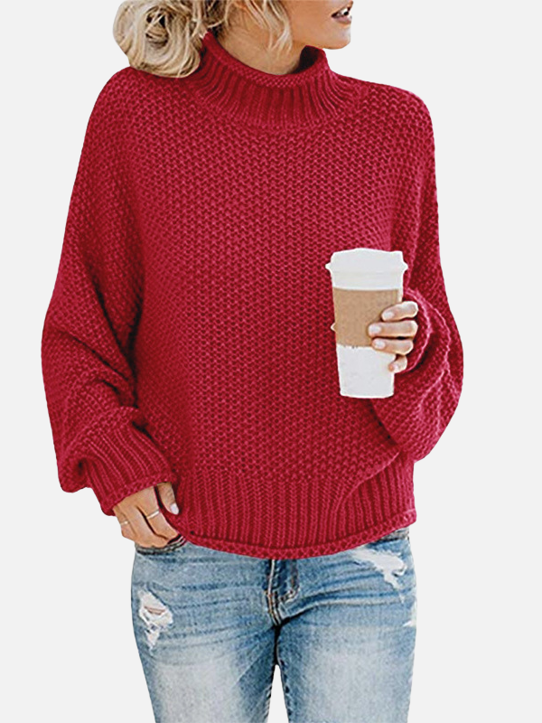 Anna | Oversize Rollkragenpullover in Grobstrick
