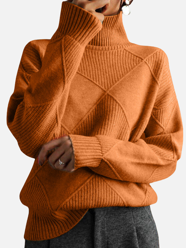 Susanne | Rollkragenpullover mit Rautenmuster