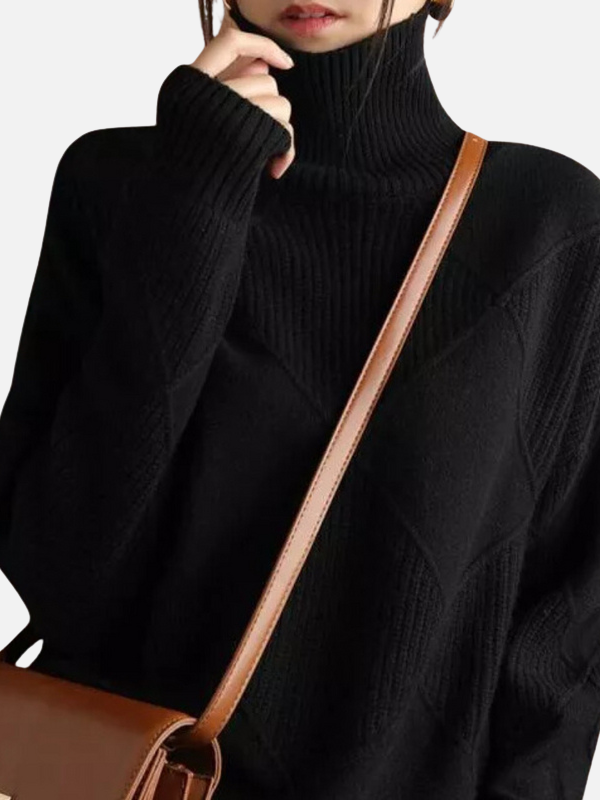Susanne | Rollkragenpullover mit Rautenmuster