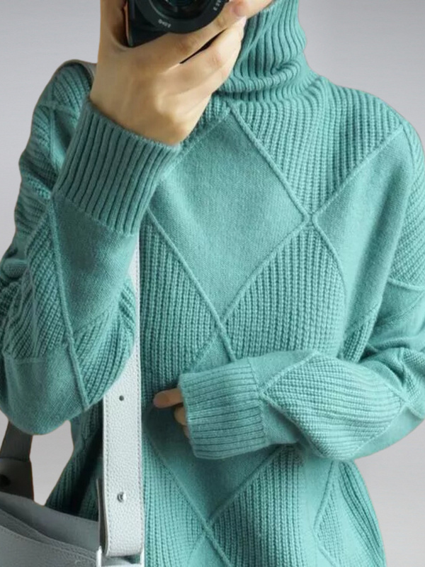 Susanne | Rollkragenpullover mit Rautenmuster