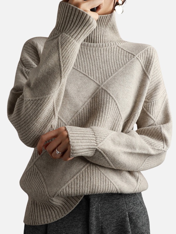 Susanne | Rollkragenpullover mit Rautenmuster