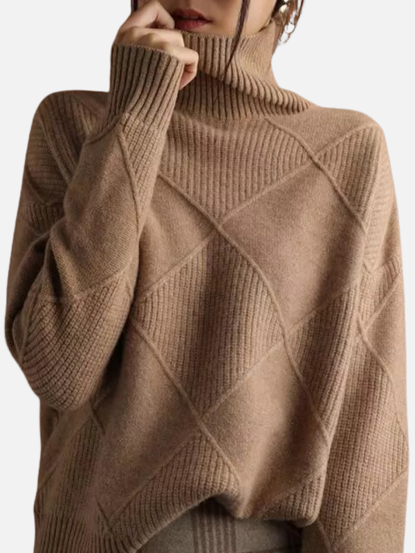 Susanne | Rollkragenpullover mit Rautenmuster