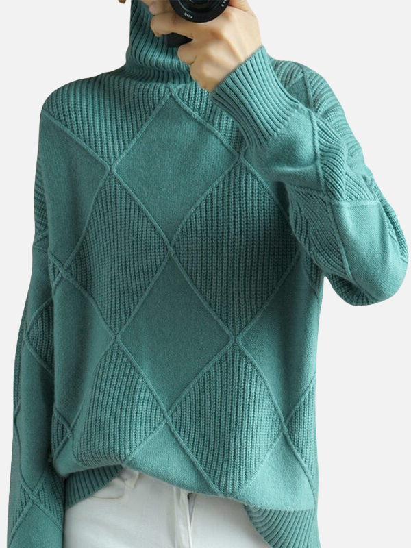 Susanne | Rollkragenpullover mit Rautenmuster