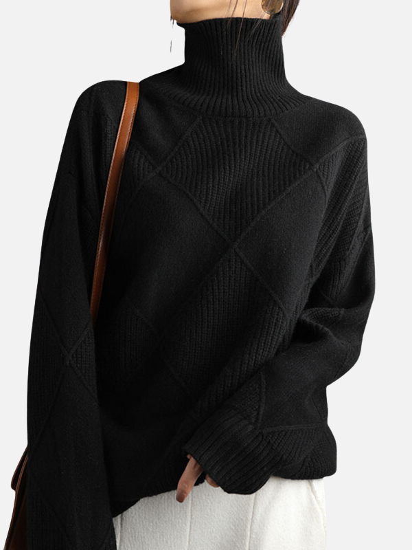 Susanne | Rollkragenpullover mit Rautenmuster