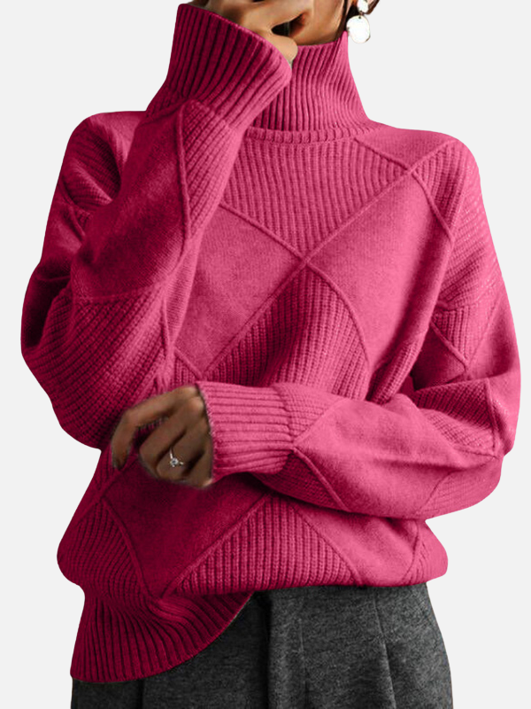 Susanne | Rollkragenpullover mit Rautenmuster