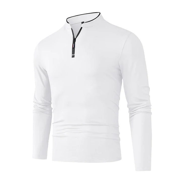 Herren Langarmshirt mit Stehkragen und Viertelreissverschluss | Valcor Zürich