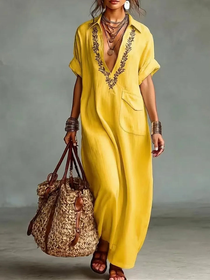 Marta | Bohemian Maxikleid mit floralem Druck