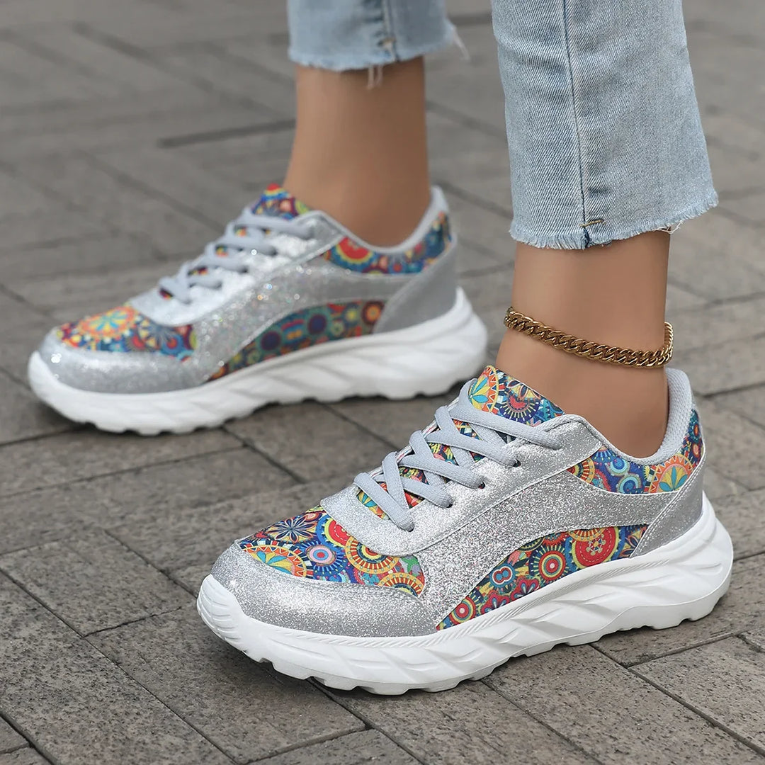 Eloise | Glitzer Plattform Freizeit Sneaker