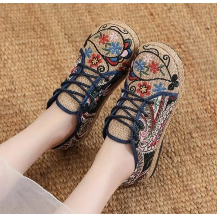 Lily | Gewebte Canvas Schnürschuhe