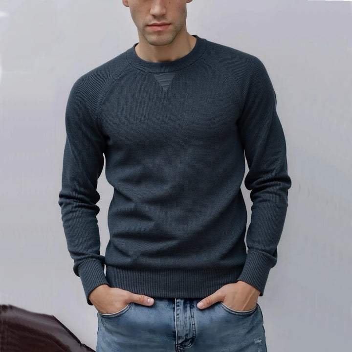 Herren Strickpullover mit Rundhalsausschnitt und Raglanärmeln | Valcor Zürich