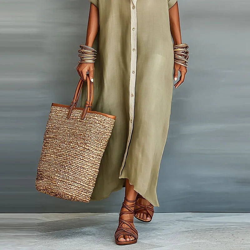 Anastasa™ | Langes Hemdblusenkleid