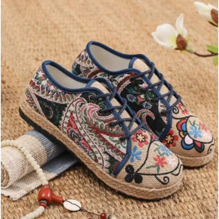 Lily | Gewebte Canvas Schnürschuhe
