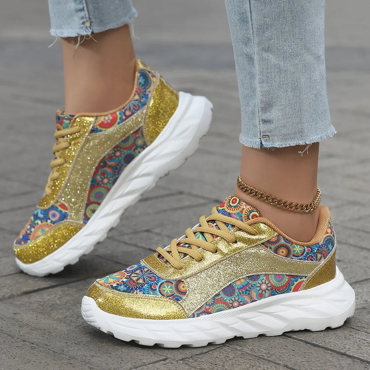 Eloise | Glitzer Plattform Freizeit Sneaker