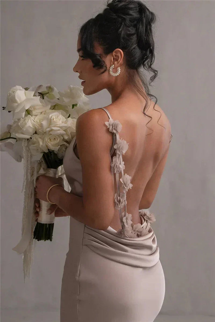Cassiane - Satin-Blumenkleid