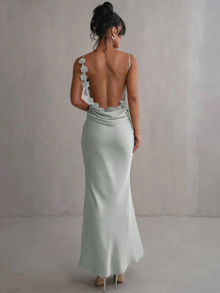Cassiane - Satin-Blumenkleid