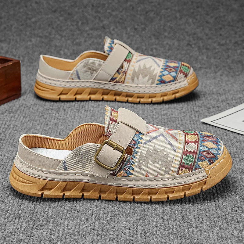 Hannah | Boho-Muster Slip-On Mules Schuhe