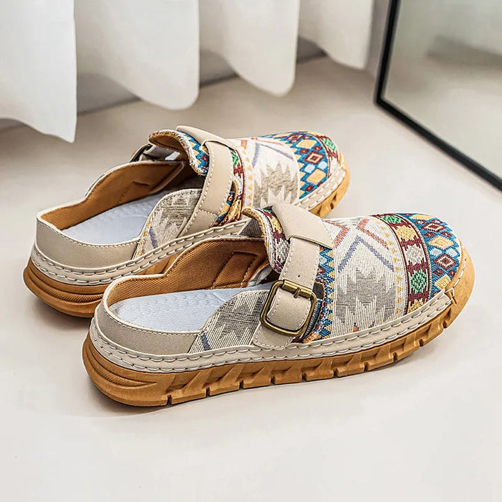 Hannah | Boho-Muster Slip-On Mules Schuhe